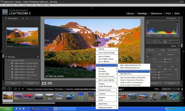 5 - In Develop Module Right Click Edit In Fusion Express 2