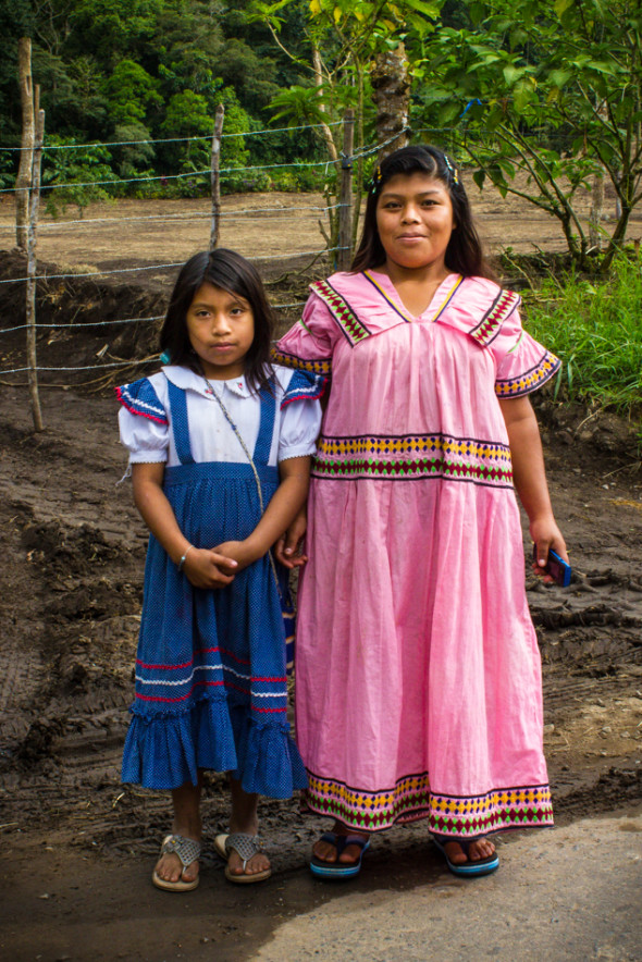 Local Girls in Traditional Dress - Vulcan, Chiriqui, Panama