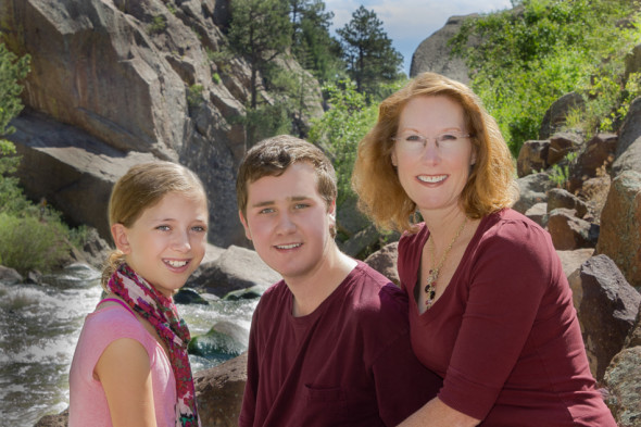 Karen, Henry, and Anna Color Family Portrait
