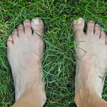 Barefoot Yoga in the Grass Helps Us Ground Center and Focus