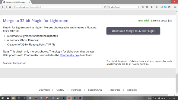 Merge to 32 bit Plugin for Lightroom by HDR Soft