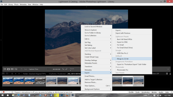 Using HDR Soft's Merge to 32 bit Plugin within Lightroom